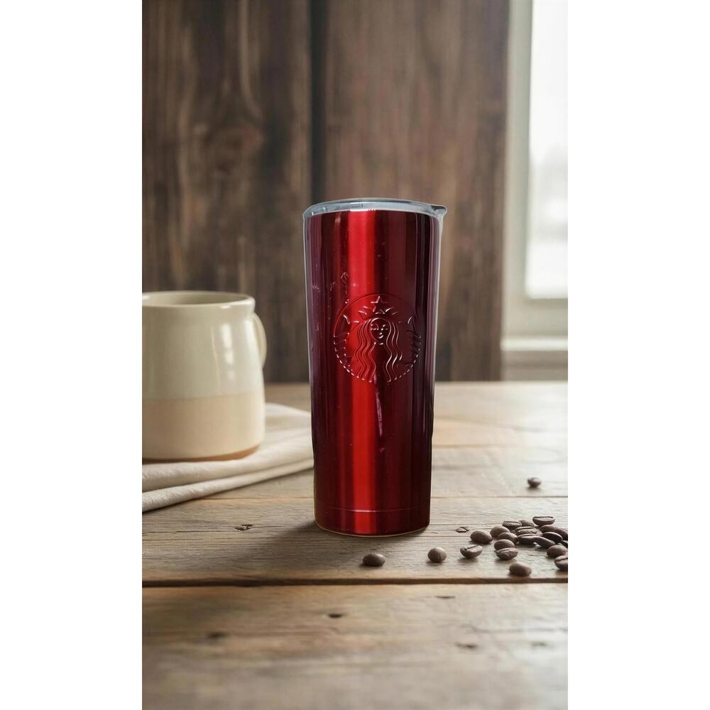 Starbucks Tumbler Red Insulated w/ Clear Lid 19.8 fl oz
